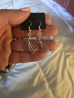 Silver Whisk Drop Earrings - Women Jewelry